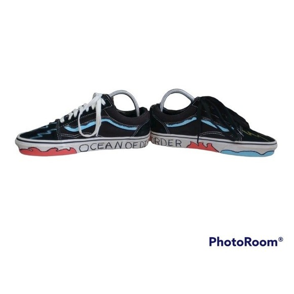 Vans Old Skool Custom 'Ocean of Disorder/Flame of Disorder' Men 7/Women's 8.5 - Picture 6 of 6